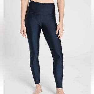 Athleta Womens Elation Shine Tight Size Small Pull On Solid Navy Activewear Gym